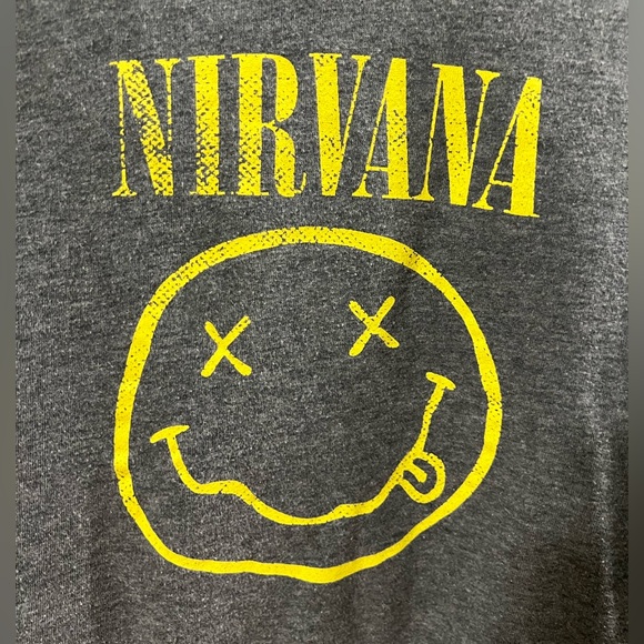 NIRVANA Gray Boy’s Hoodie with Iconic Yellow Logo - Picture 2 of 6